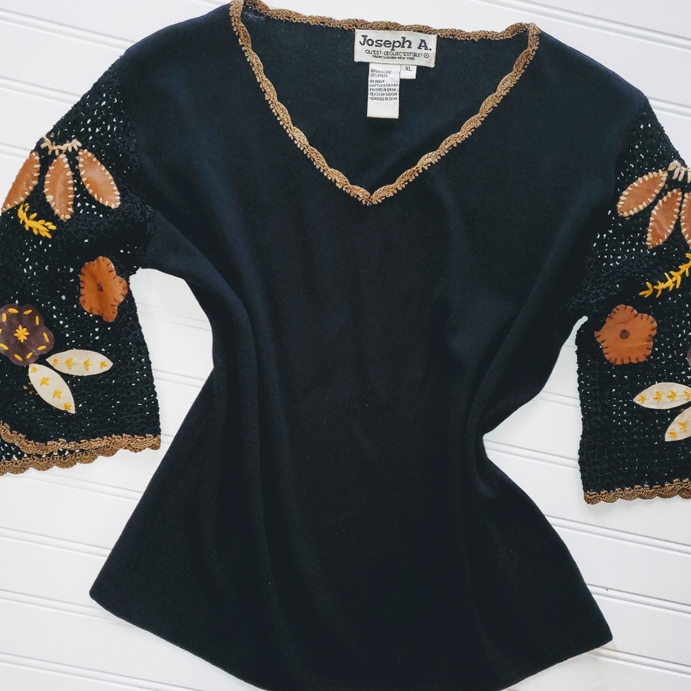 💎 Vintage Hand Embroidered Top by JOSEPH A. - Picture 8 of 8